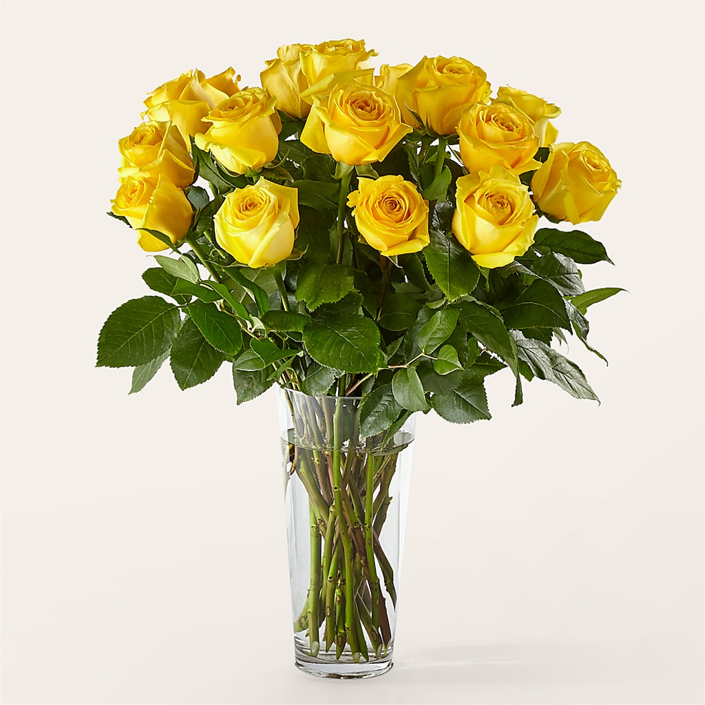Long Stem Yellow Rose Bouquet – FLOWER'S SMILING DESIGNS, Manchester NJ