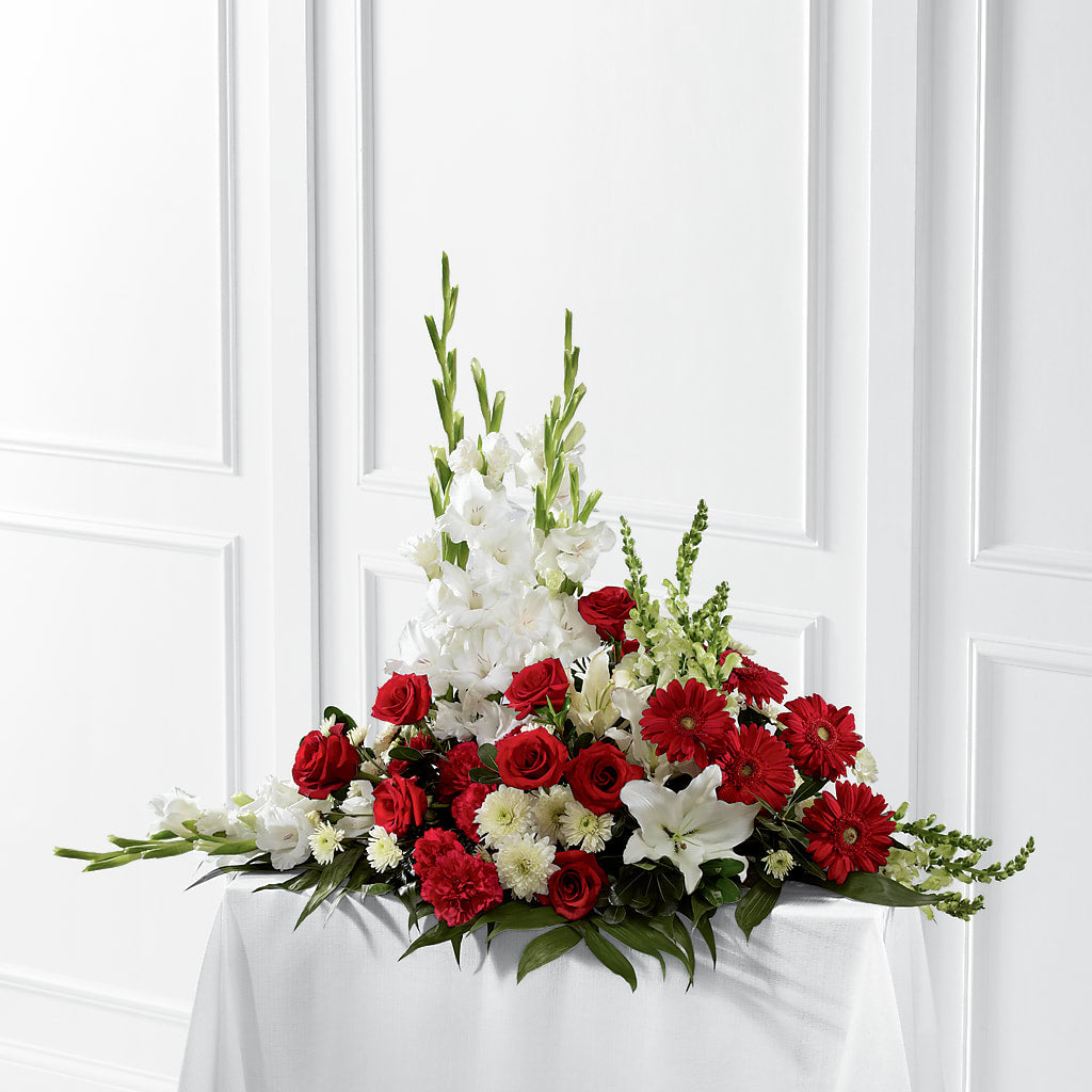Crimson & White Arrangement – FLOWER'S SMILING DESIGNS, Manchester NJ