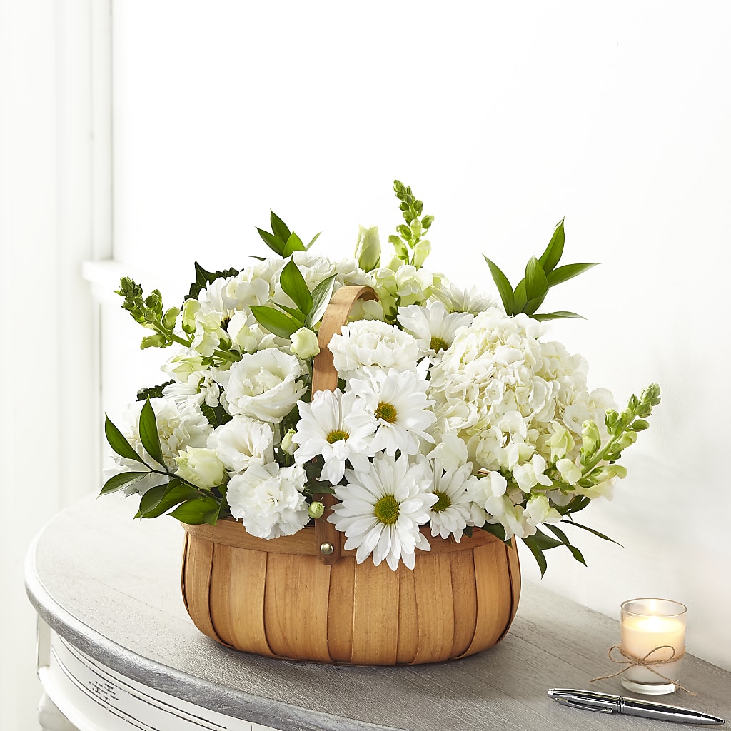 Pure Ivory Basket – FLOWER'S SMILING DESIGNS, Manchester NJ