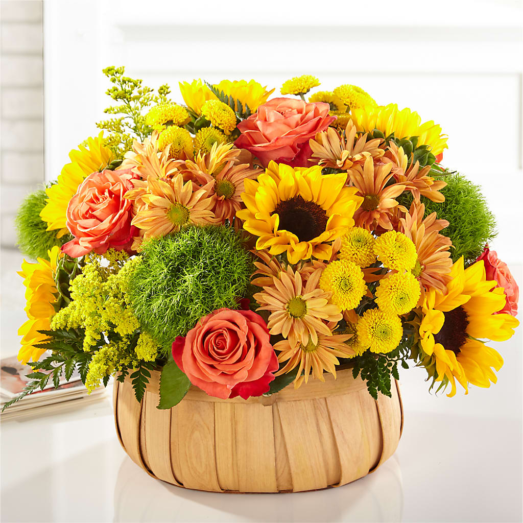 Harvest Sunflower Basket – FLOWER'S SMILING DESIGNS, Manchester NJ