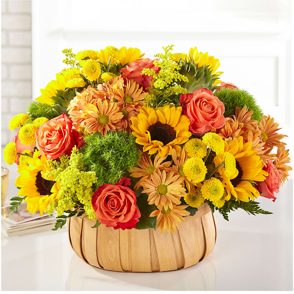 Harvest Sunflower Basket – FLOWER'S SMILING DESIGNS, Manchester NJ