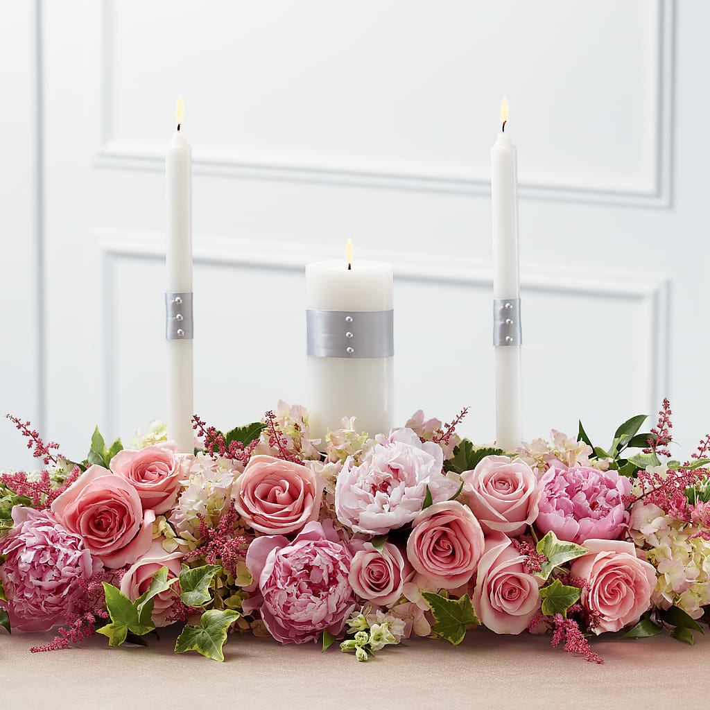 Worldwide Romance Unity Candle Arrangement – FLOWER'S SMILING DESIGNS, Manchester NJ