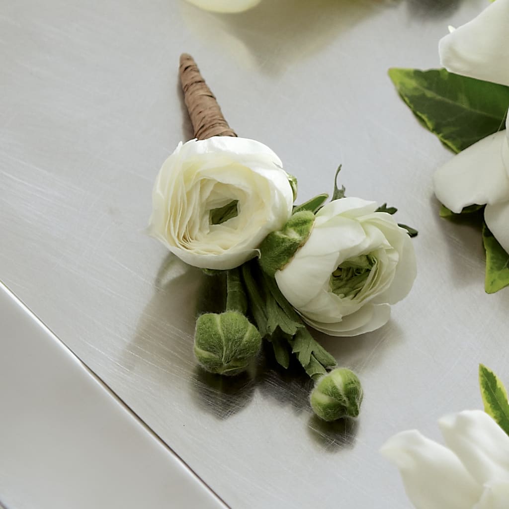 White Ranunculus Boutonniere – FLOWER'S SMILING DESIGNS, Manchester NJ