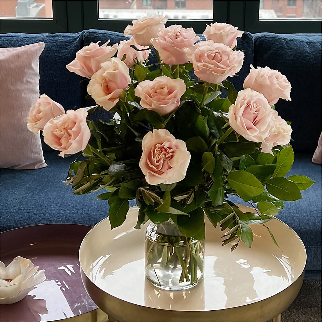 Long Stem Pink Rose Bouquet – FLOWER'S SMILING DESIGNS, Manchester NJ