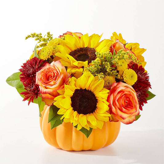 Golden Gourd Pumpkin Bouquet – FLOWER'S SMILING DESIGNS, Manchester NJ