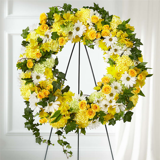 Golden Remembrance Wreath – FLOWER'S SMILING DESIGNS, Manchester NJ