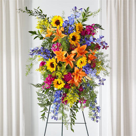 Sunlit Memories Standing Spray (Standard) – FLOWER'S SMILING DESIGNS, Manchester NJ